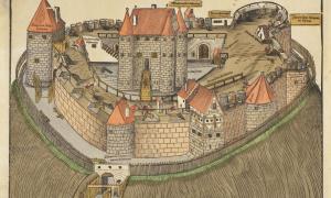 Burg Hohenlandsberg im Schnitt von Hans Glaser