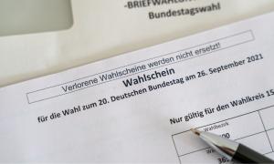 Ein Wahlschein für eine Bundestagswahl