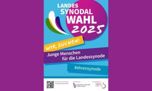 Ein Plakat zur Landessynodalwahl unter dem Motto #ehrensynode