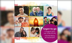 Ein Flyer von Segen-to-go, der viele Gesichter zeigt