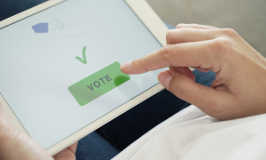 Ipad und zu sehen der Button zum Wählen
